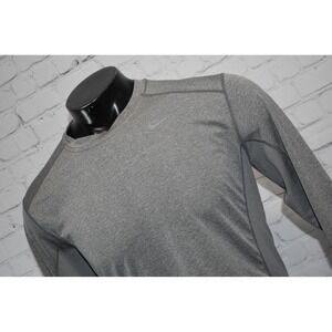 Nike Pro Combat Shirt Men Large Gray Long Sleeve Dri-Fit Fitted Base Layer Shirt